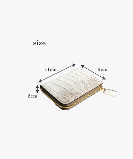 Crocodile L-shaped Zipper Mini Wallet【322981】日本製