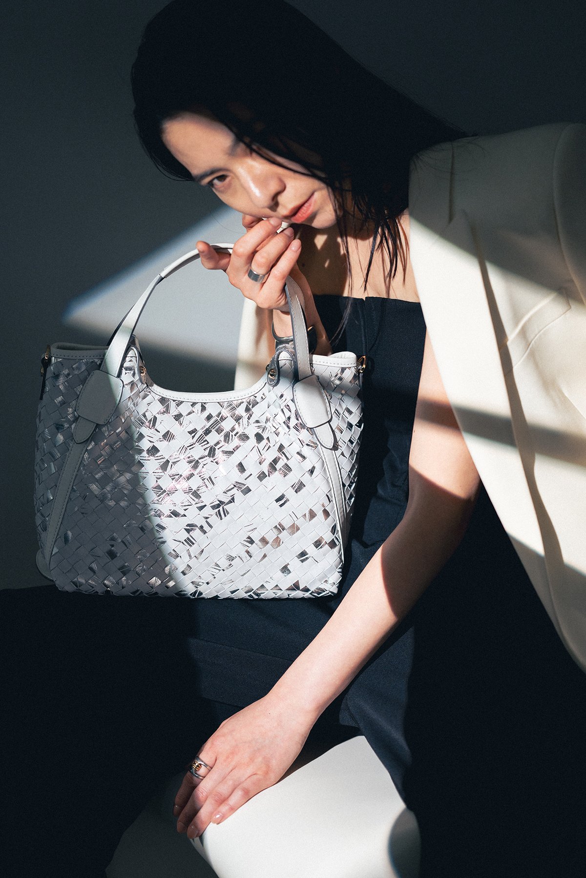 Lamb Leather Mesh Tote Bag（S）【031320】日本製 | PRIM