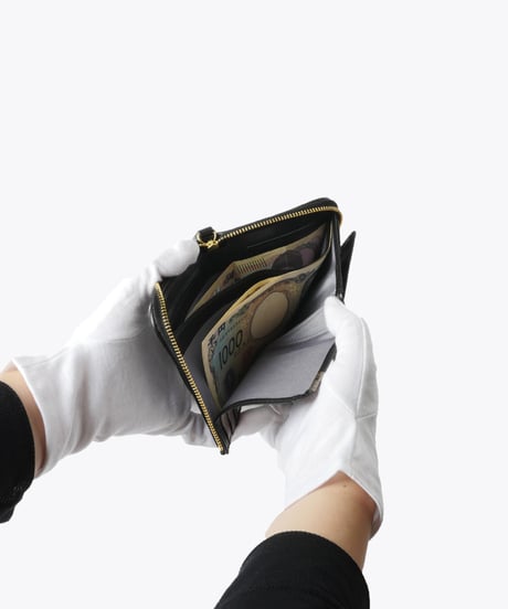 Lamb Leather L-shaped Zipper Mini Wallet【322853】日本製
