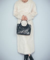 Lamb Leather Mesh Tote Bag（S）【031320】日本製