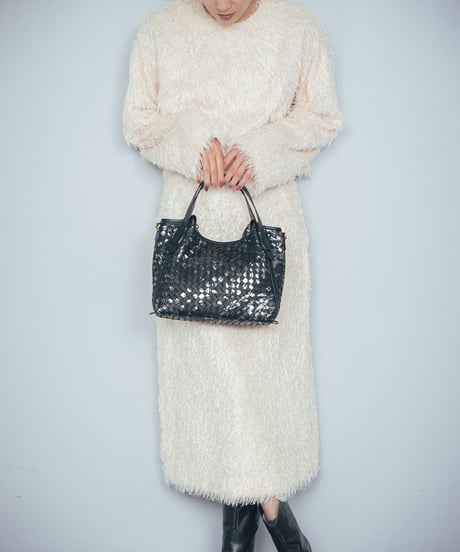 Lamb Leather Mesh Tote Bag（S）【031320】日本製