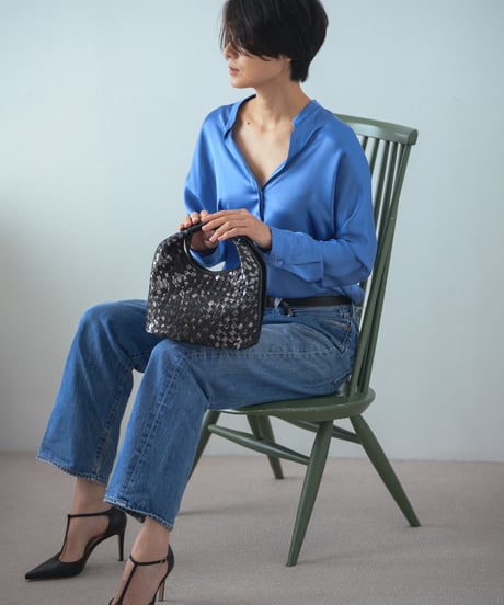 Lamb Leather Mesh 2way bag【322823】日本製