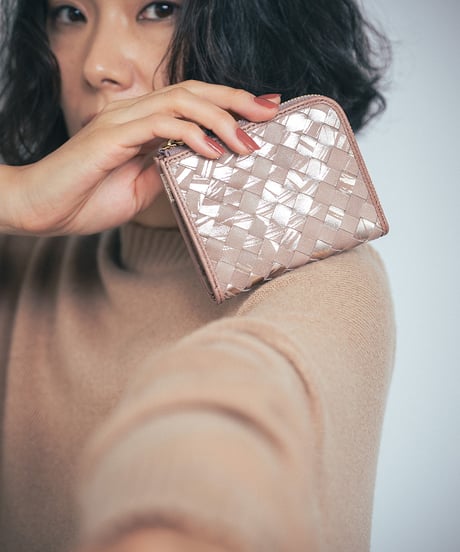 Lamb Leather L-shaped Zipper Mini Wallet【322853】日本製