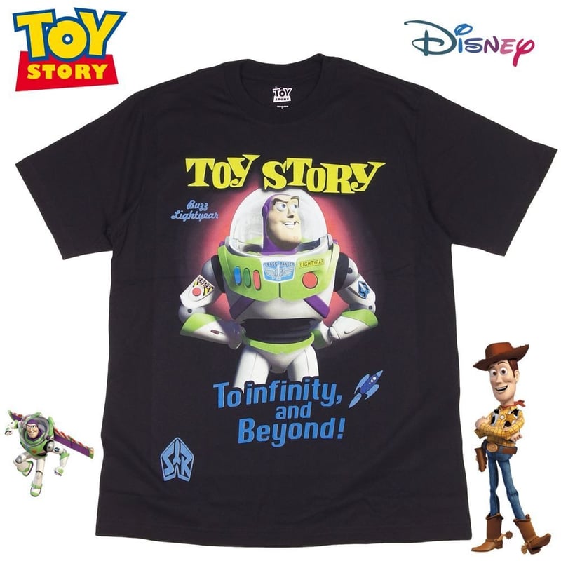 TOY STORY トイストーリー Tシャツ ブラック ウッディ バズライト