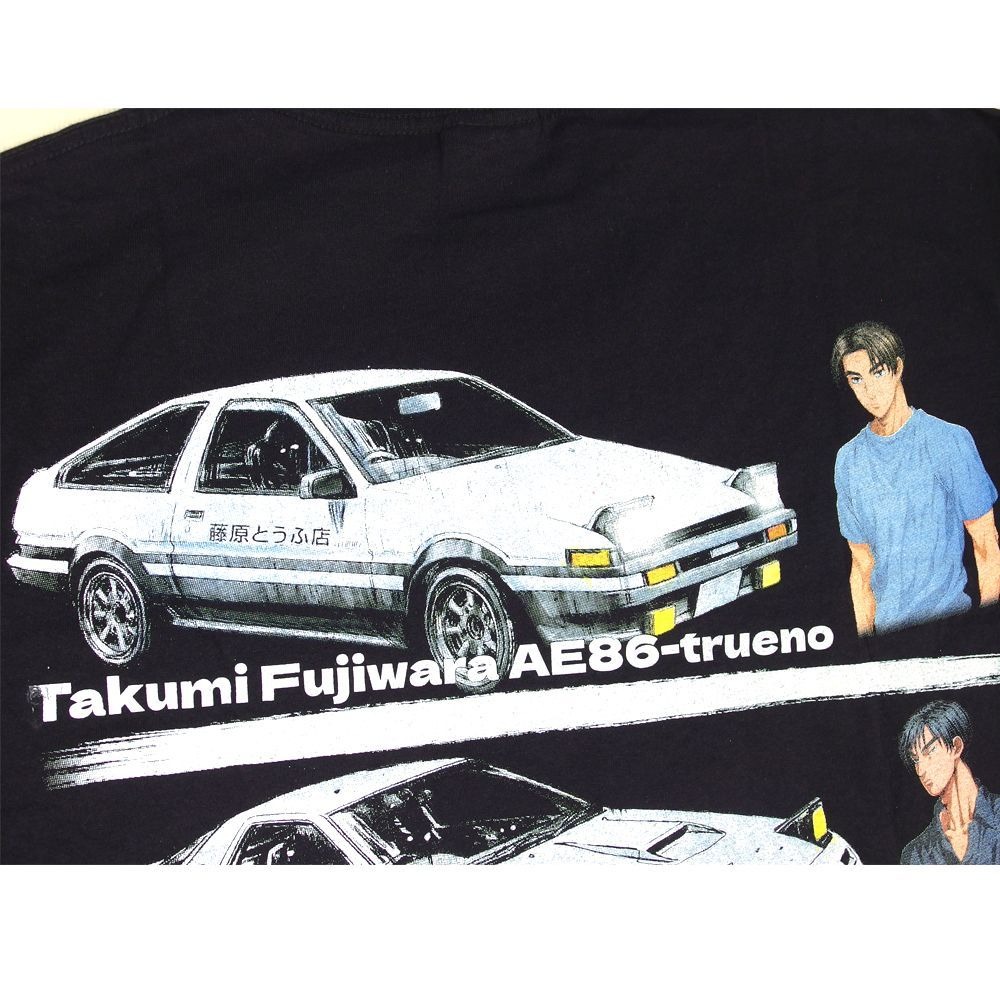 頭文字D イニシャルD アニメ Tシャツ USA initial ブラック Lサイズ