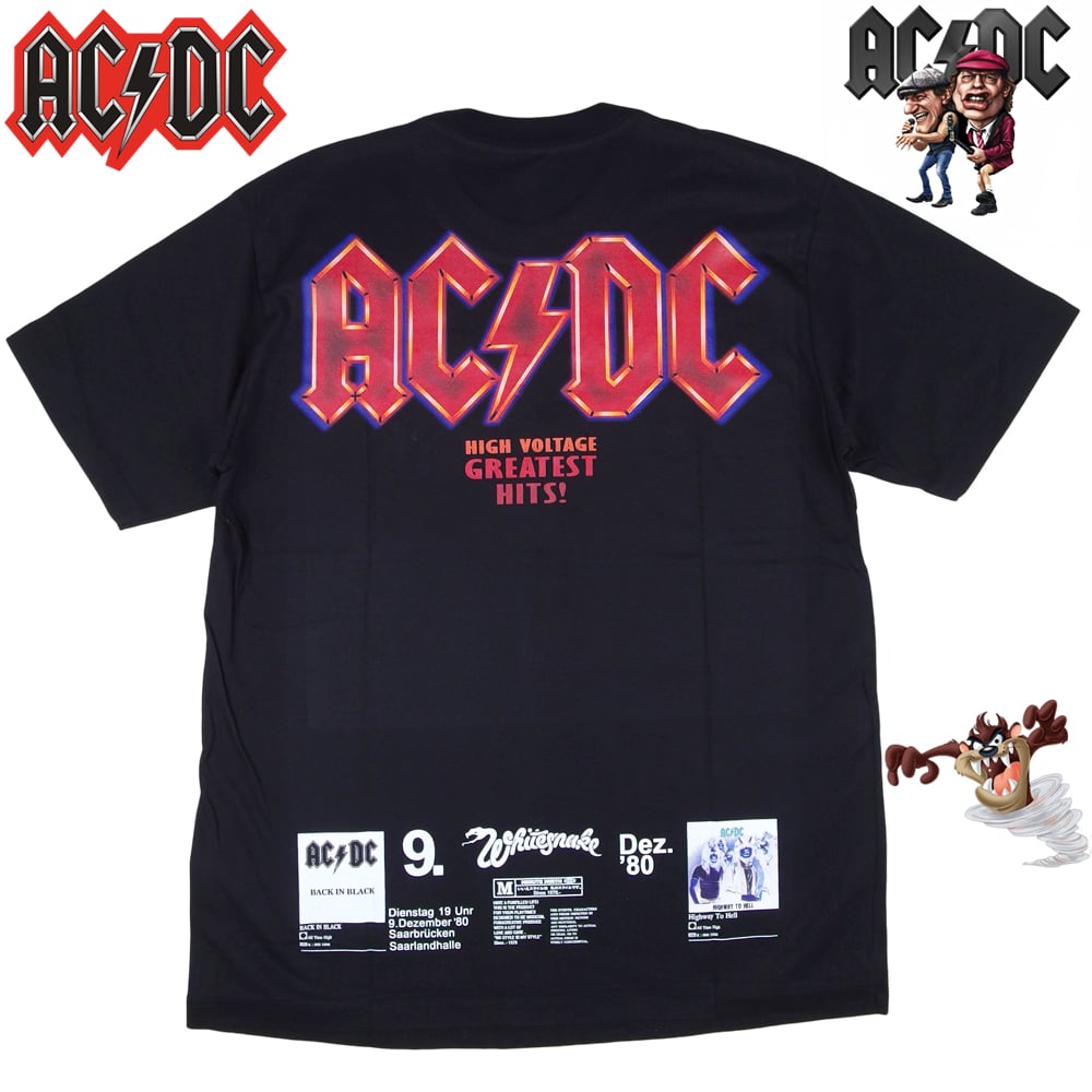 ACDC Tシャツ エーシーディーシー 半袖 ブラック BACK IN BLACK WHITE