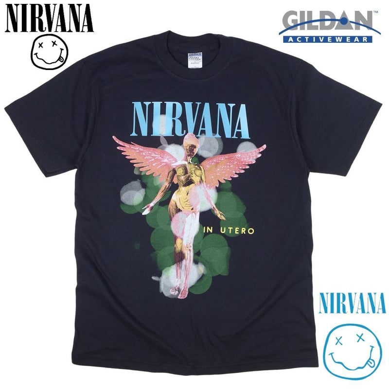 NIRVANA ニルバーナ Tシャツ IN UTERO ブラック ニルヴァーナ バンドT