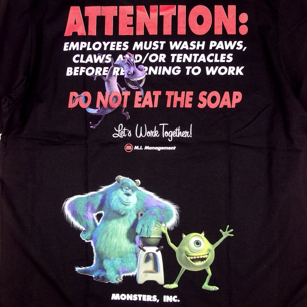 モンスターズインク Monsters Inc Tシャツ ブラック サリー マイク