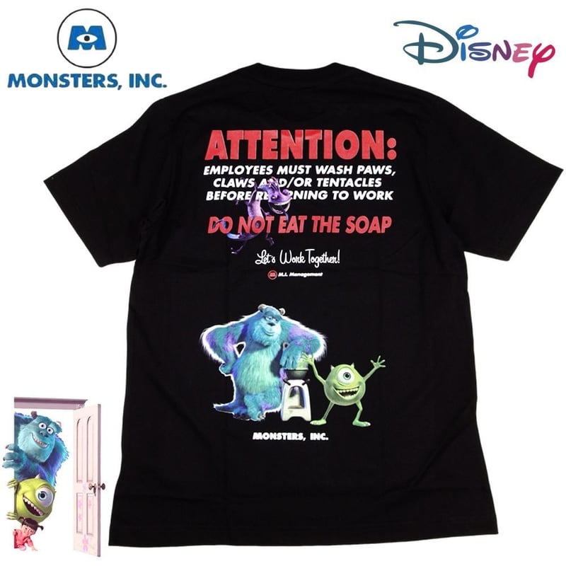 モンスターズインク Monsters Inc Tシャツ ブラック サリー マイク 