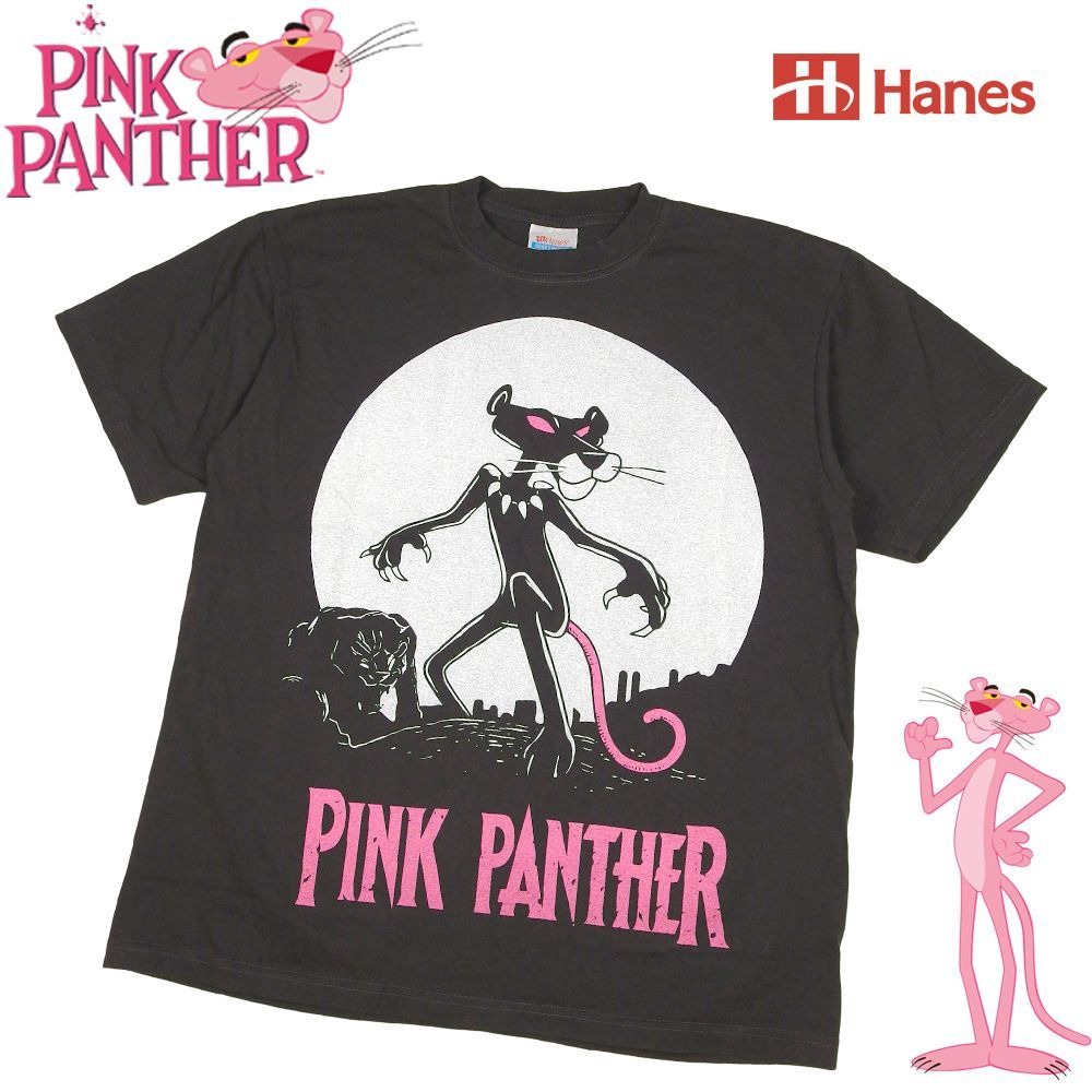 PINK PANTHER ピンクパンサー Tシャツ チャコール Lサイズ ピンクの豹