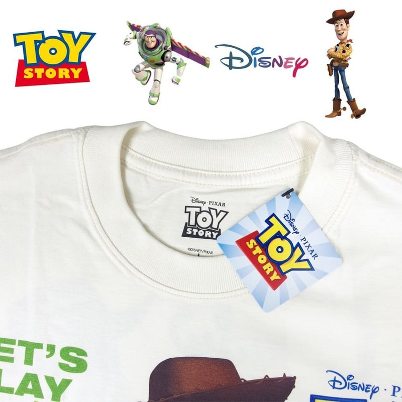 TOY STORY トイストーリー Tシャツ アイボリー ウッディ バズライト