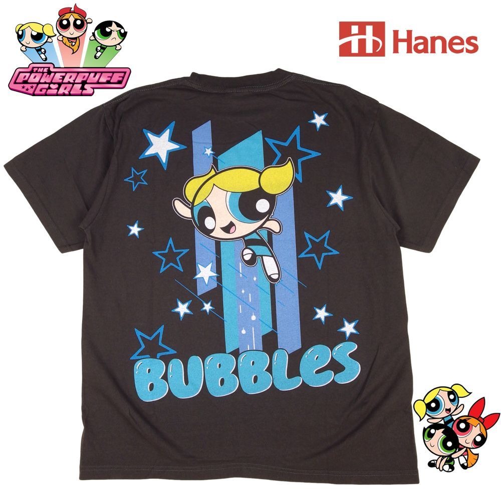 THE POWERPUFF GIRLS パワーパフガールズ Tシャツ チャコール Lサイズ T