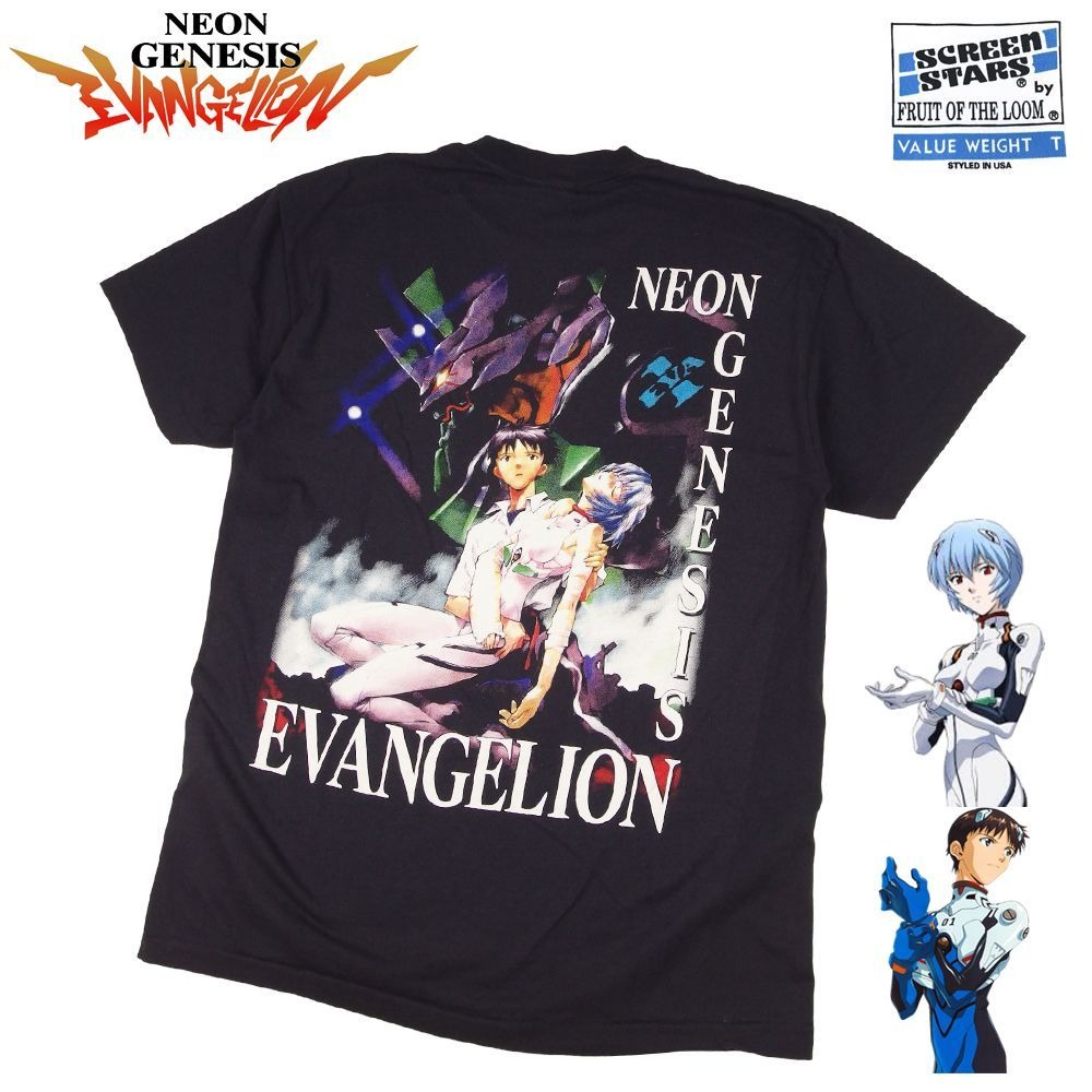 EVANGELION Tシャツ 新世紀 エヴァンゲリオン アニメ ブラック Lサイズ