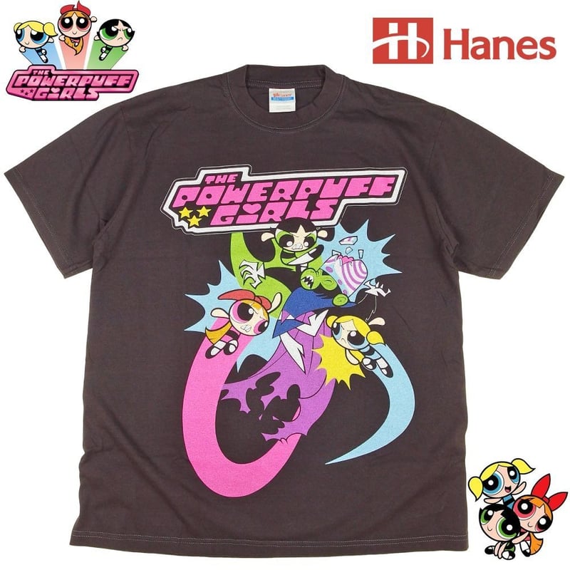 THE POWERPUFF GIRLS パワーパフガールズ Tシャツ チャコール Lサイズ