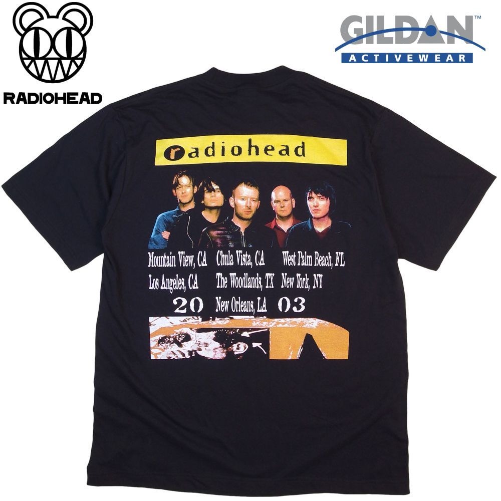 RADIOHEAD バンドTシャツ ブラック radiohead レディオヘッド Tシャツ GILDAN製 ブラック Lサイズ バンドT