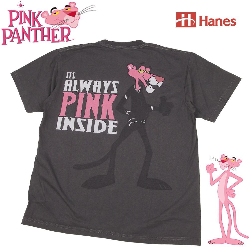 CCPA キャラTシャツ80sピンクパンサー スリープ アメコミ ビンテージ古着 PINK PANTHER ピンクパンサー Tシャツ チャコール Lサイズ ピンクの豹