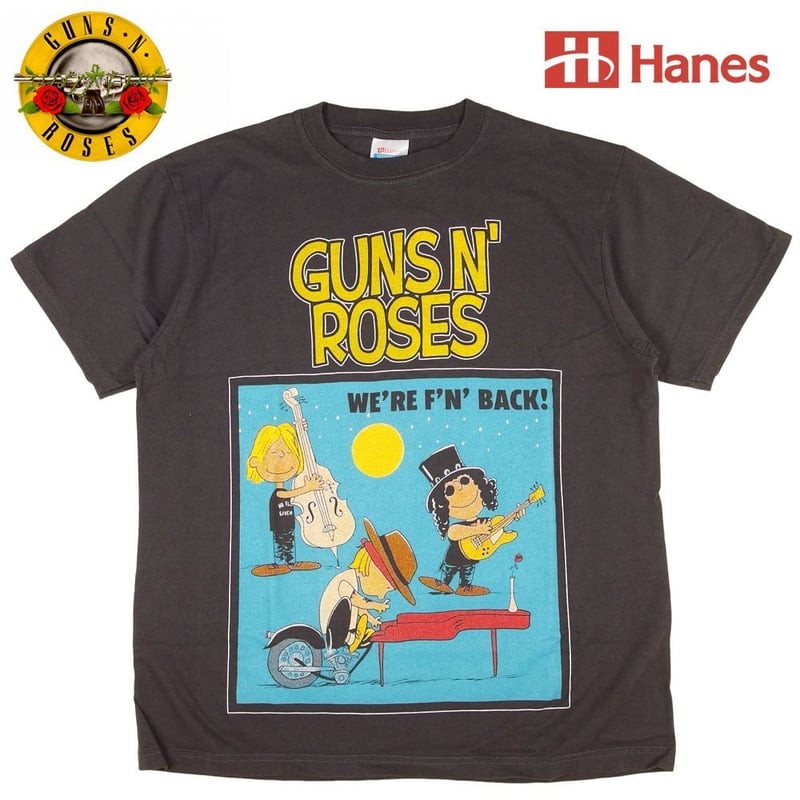 GUNS N' ROSES ガンズアンドローゼス Tシャツ Hanes製 チャコール L
