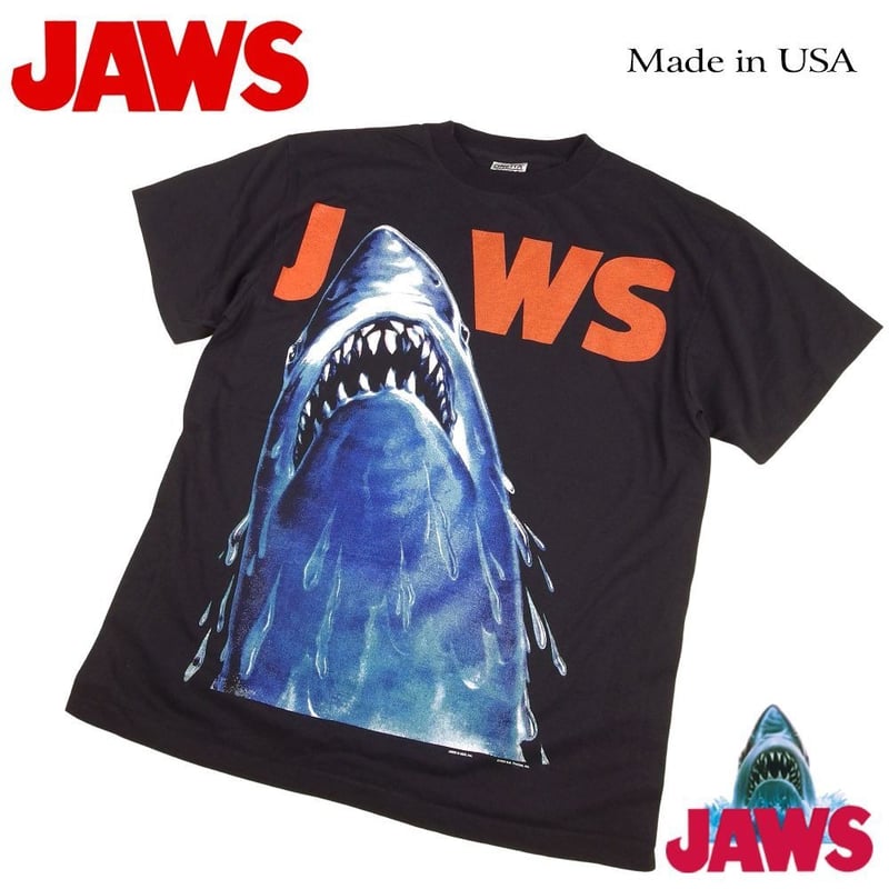 ユニバーサル映画「JAWS」公式プロモTシャツ2XL universal ユニバ 映画 JAWS 公式 ユニバーサル スタジオ Tシャツ 両面プリント