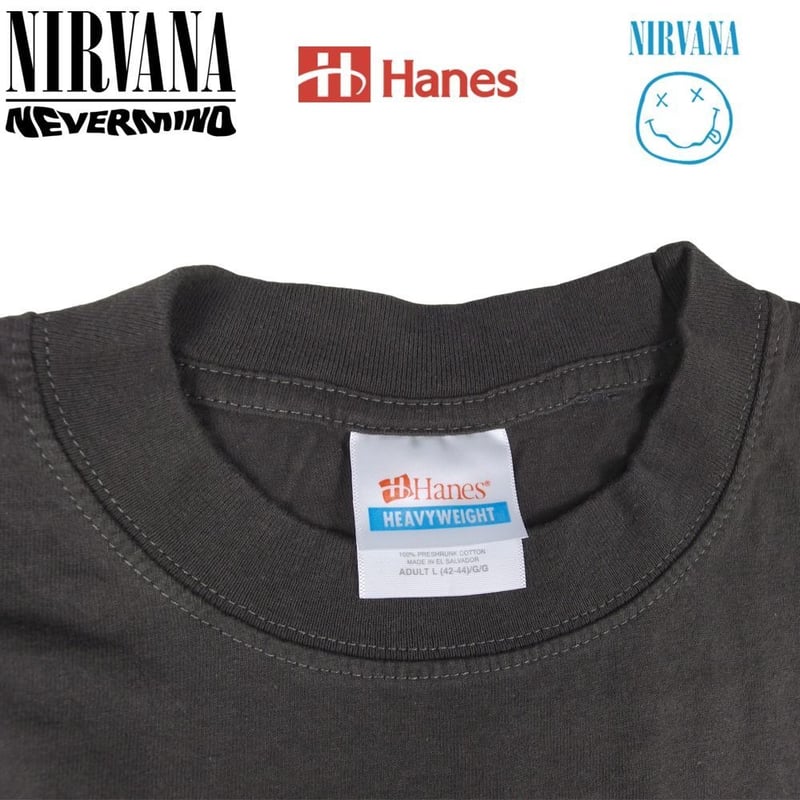 NIRVANA ニルヴァーナ Tシャツ Hanes製 チャコール Lサイズ ニルバーナ