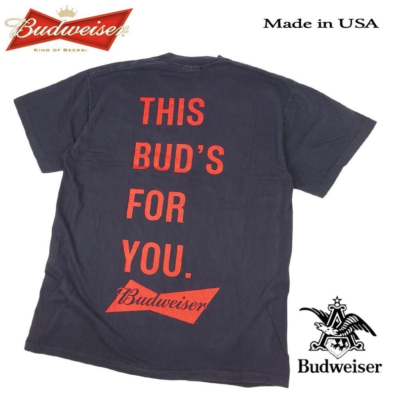 Budweiser バドワイザー Tシャツ ブラック Lサイズ 半袖 アメリカ 