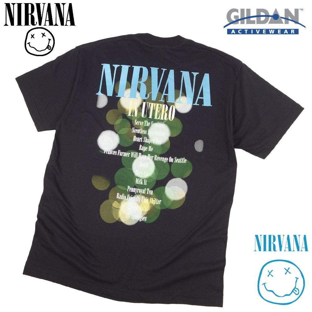 NIRVANA ニルバーナ Tシャツ IN UTERO ブラック ニルヴァーナ バンドT