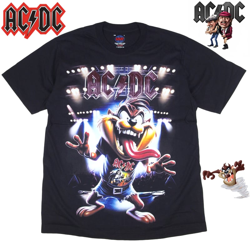 ACDC Tシャツ エーシーディーシー 半袖 ブラック BACK IN BLACK WHITE