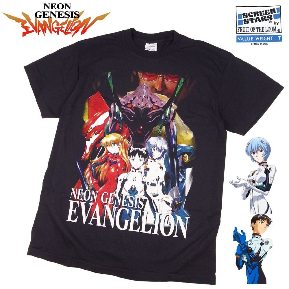 EVANGELION Tシャツ 新世紀 エヴァンゲリオン アニメ ブラック Lサイズ