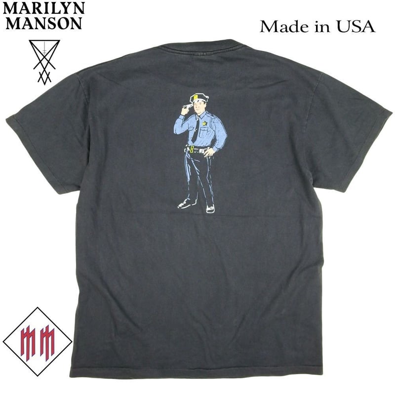 MARILYN MANSON マリリンマンソン Tシャツ USA 半袖 ポリス イラスト 19