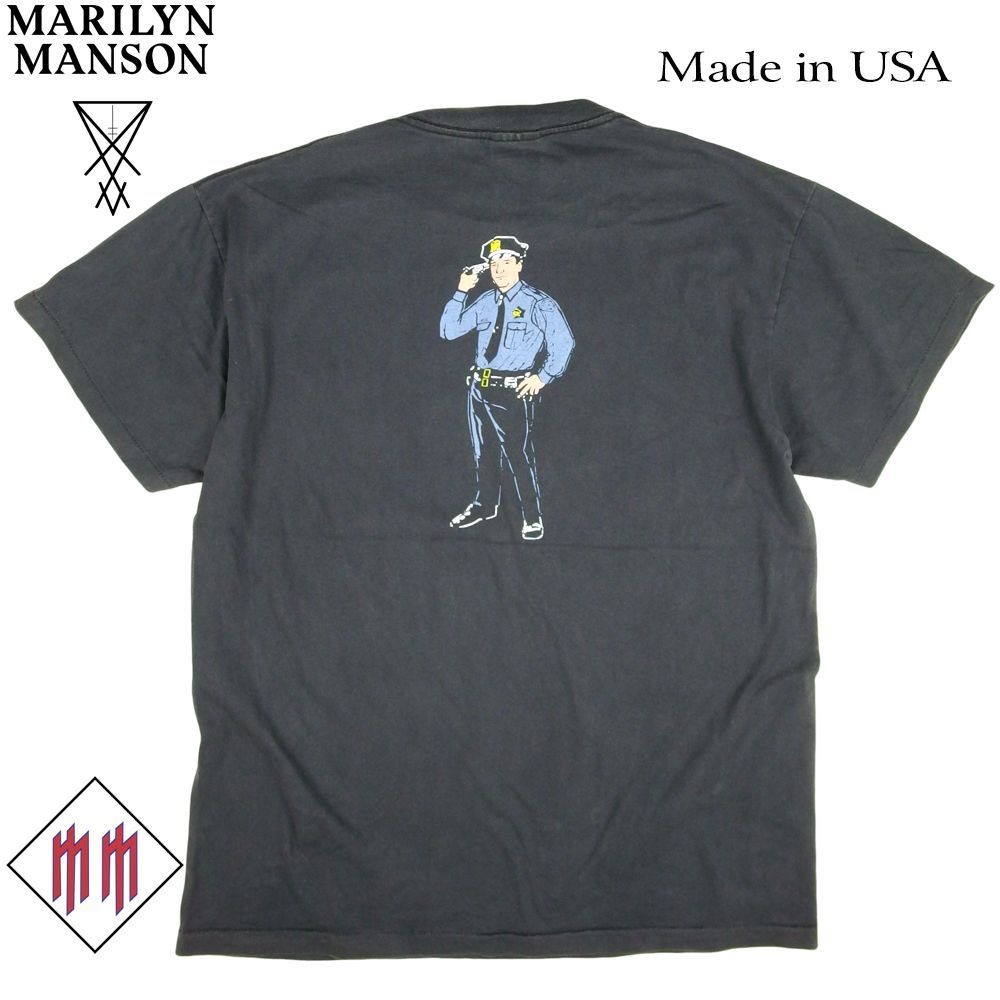 MARILYN MANSON マリリンマンソン Tシャツ USA 半袖 ポリス イラスト 19