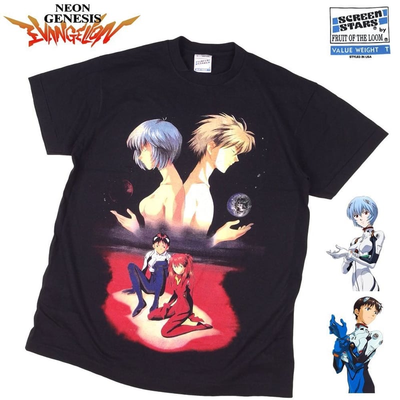 EVANGELION Tシャツ 新世紀 エヴァンゲリオン アニメ ブラック Lサイズ