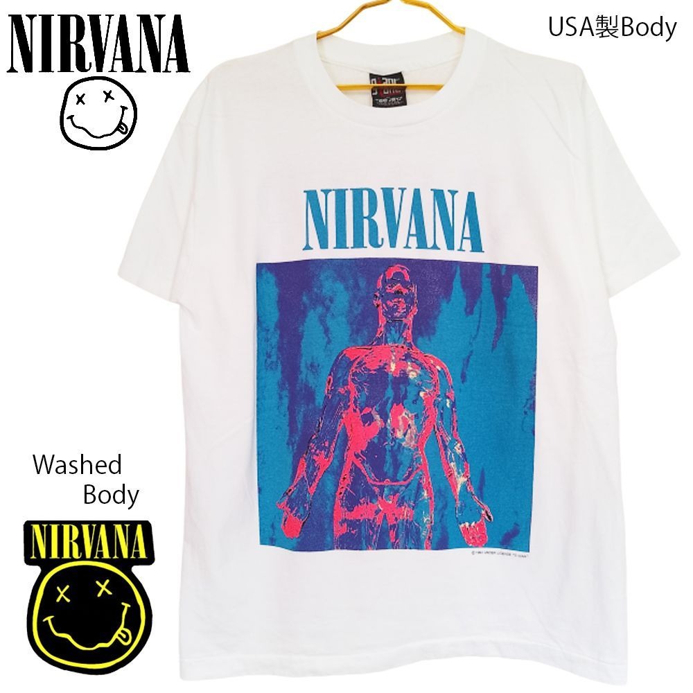 NIRVANA Tシャツ Lサイズ NIRVANA ニルヴァーナ Tシャツ SILVER アメリカ製 ホワイト Lサイズ