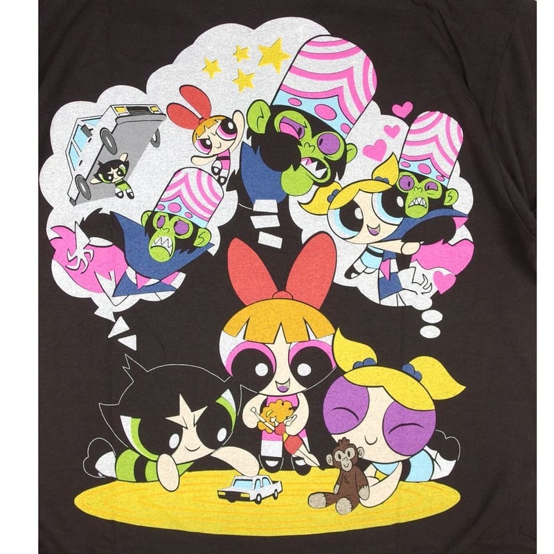 THE POWERPUFF GIRLS パワーパフガールズ Tシャツ チャコール Lサイズ