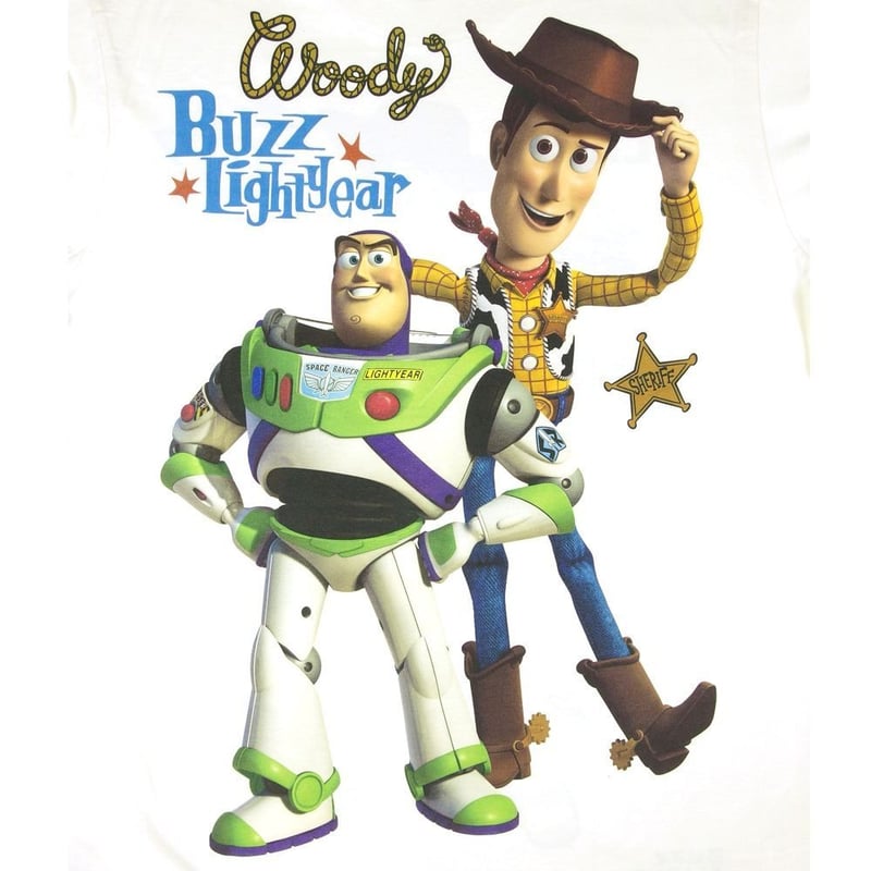 TOY STORY トイストーリー Tシャツ アイボリー ウッディ バズライト