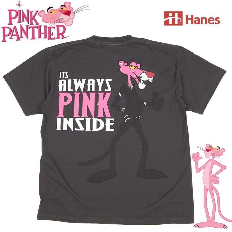 ピンクパンサー Tシャツ Lサイズ 春夏2005 PINK PANTHER ピンクパンサー Tシャツ チャコール Lサイズ ピンクの豹