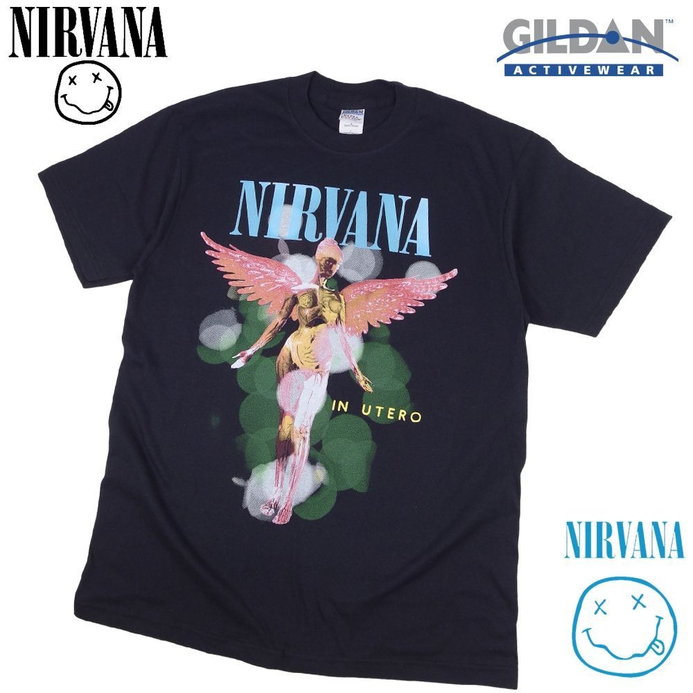 NIRVANA ニルバーナ Tシャツ IN UTERO ブラック ニルヴァーナ バンドT