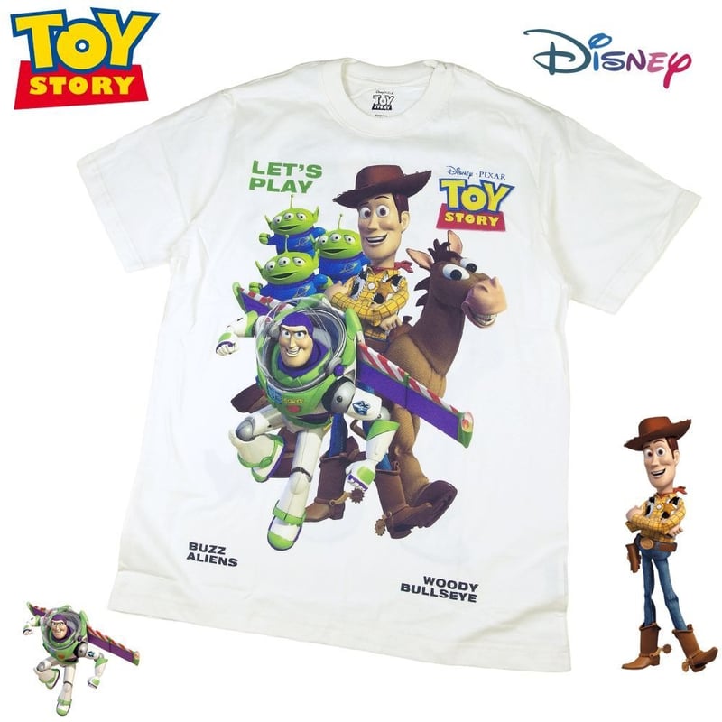 TOY STORY トイストーリー Tシャツ アイボリー ウッディ バズライト
