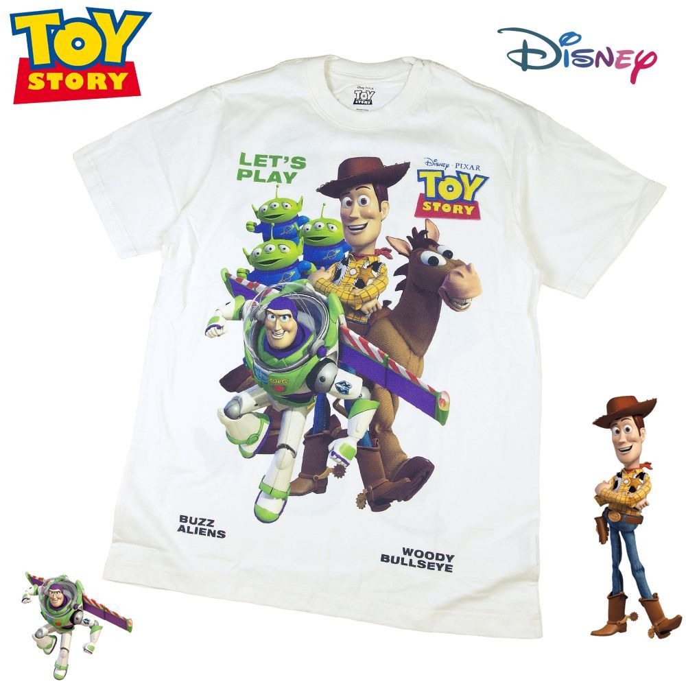 TOY STORY トイストーリー Tシャツ アイボリー ウッディ バズライト
