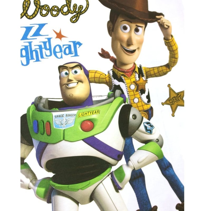 TOY STORY トイストーリー Tシャツ アイボリー ウッディ バズライト