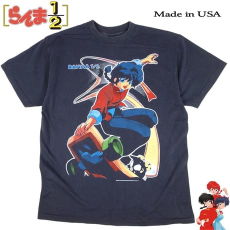 RANMA1/2 らんま1/2 Tシャツ アニメ ブラック Lサイズ 半袖 逆輸入