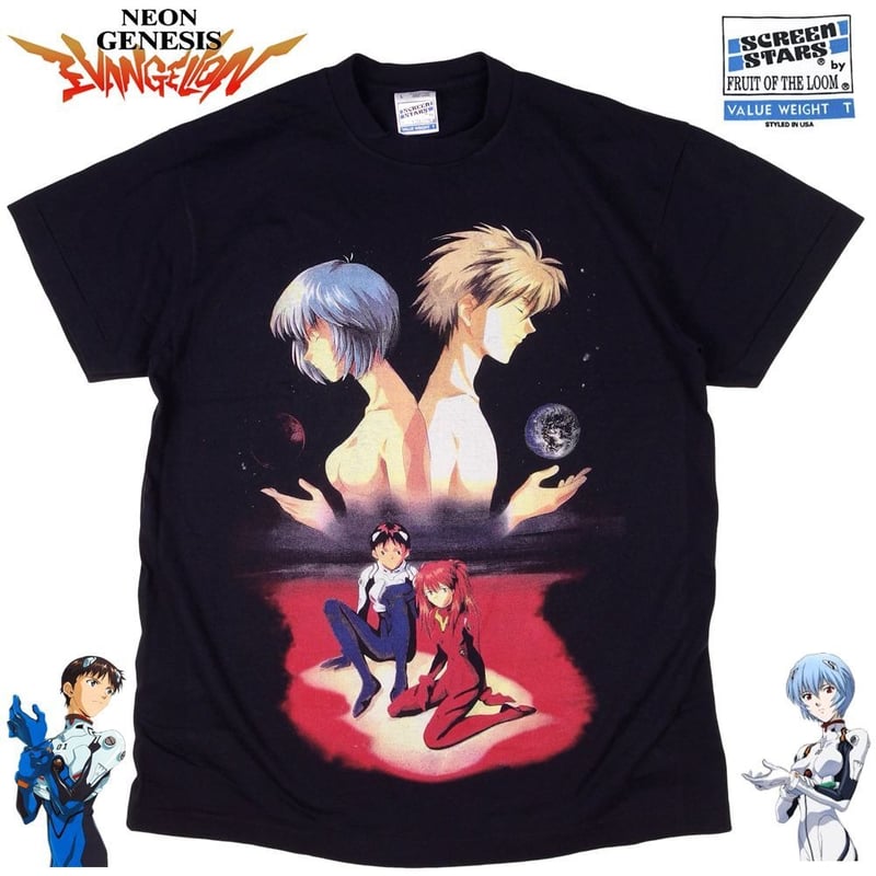 EVANGELION Tシャツ 新世紀 エヴァンゲリオン アニメ ブラック Lサイズ