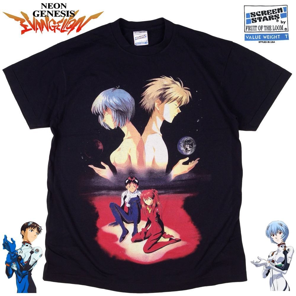 EVANGELION Tシャツ 新世紀 エヴァンゲリオン アニメ ブラック Lサイズ