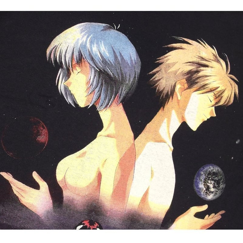 EVANGELION Tシャツ 新世紀 エヴァンゲリオン アニメ ブラック Lサイズ