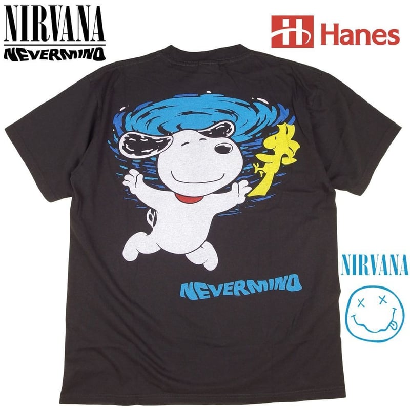 【サイズＬ】NIRVANA 　スヌーピー　Tシャツ 　Hanesボディ ニルヴァーナ スヌーピー Tシャツ Lサイズ ホワイト 00s 90s