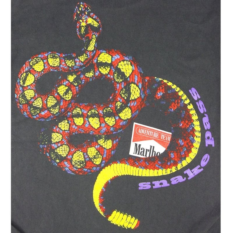 マールボロ Tシャツ ブラック ポケ付き Snake Pass スネークパス