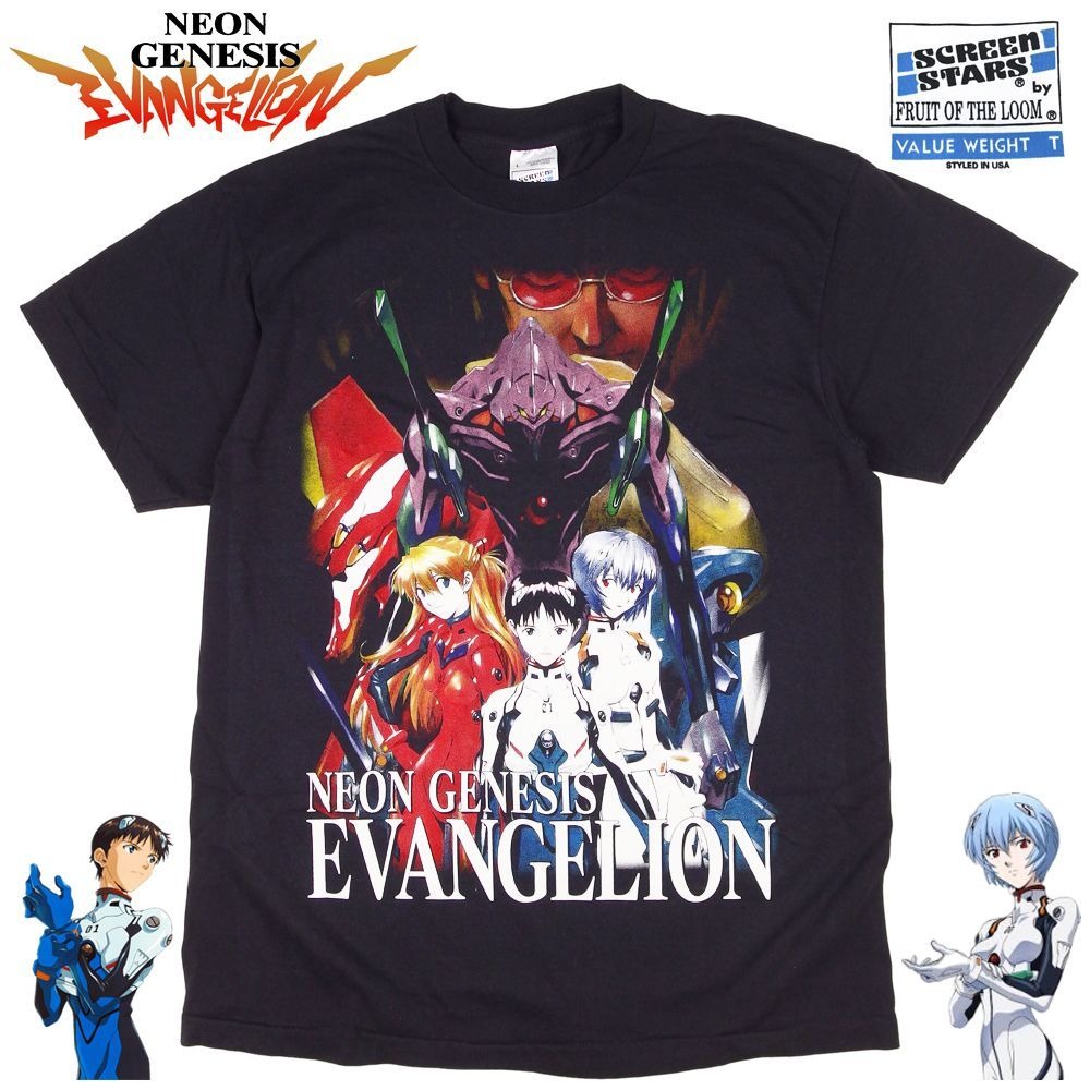 EVANGELION Tシャツ 新世紀 エヴァンゲリオン アニメ ブラック Lサイズ