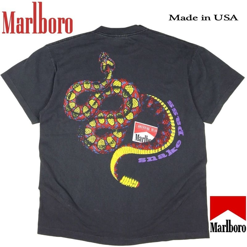 マールボロ Tシャツ ブラック ポケ付き Snake Pass スネークパス
