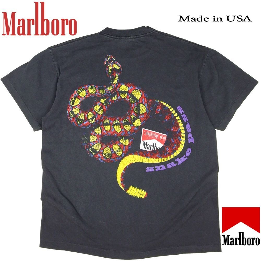 マールボロ Tシャツ ブラック ポケ付き Snake Pass スネークパス