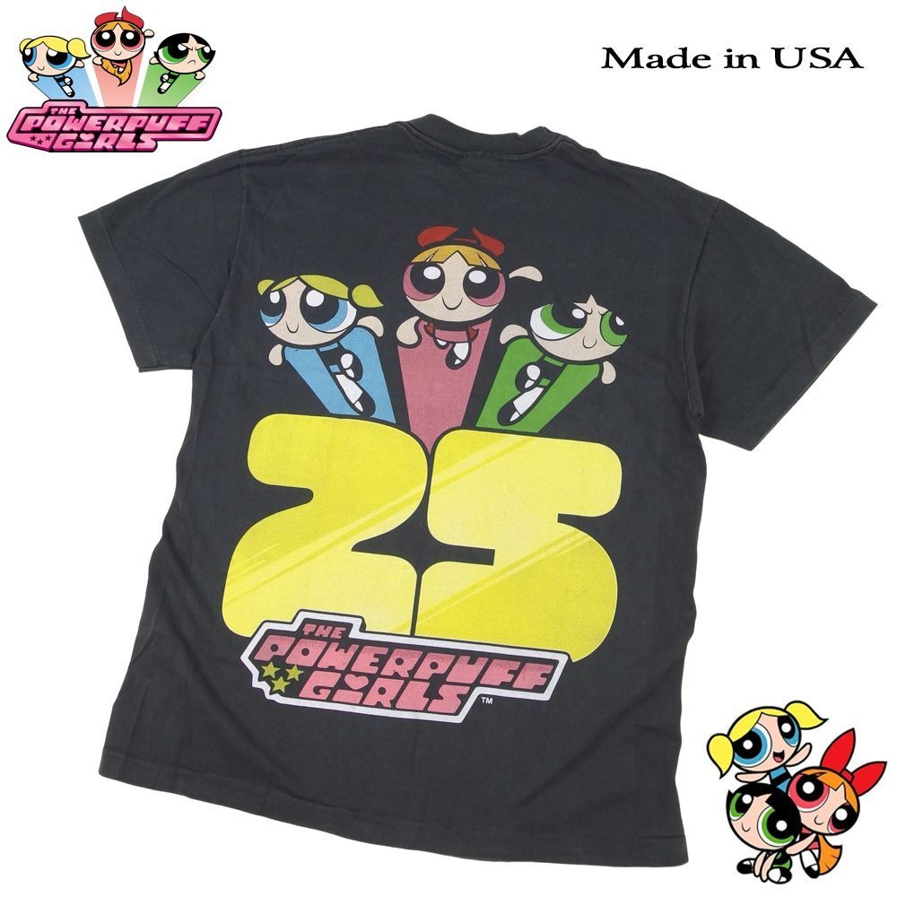 THE POWERPUFF GIRLS パワーパフガールズ Tシャツ ブラック Lサイズ