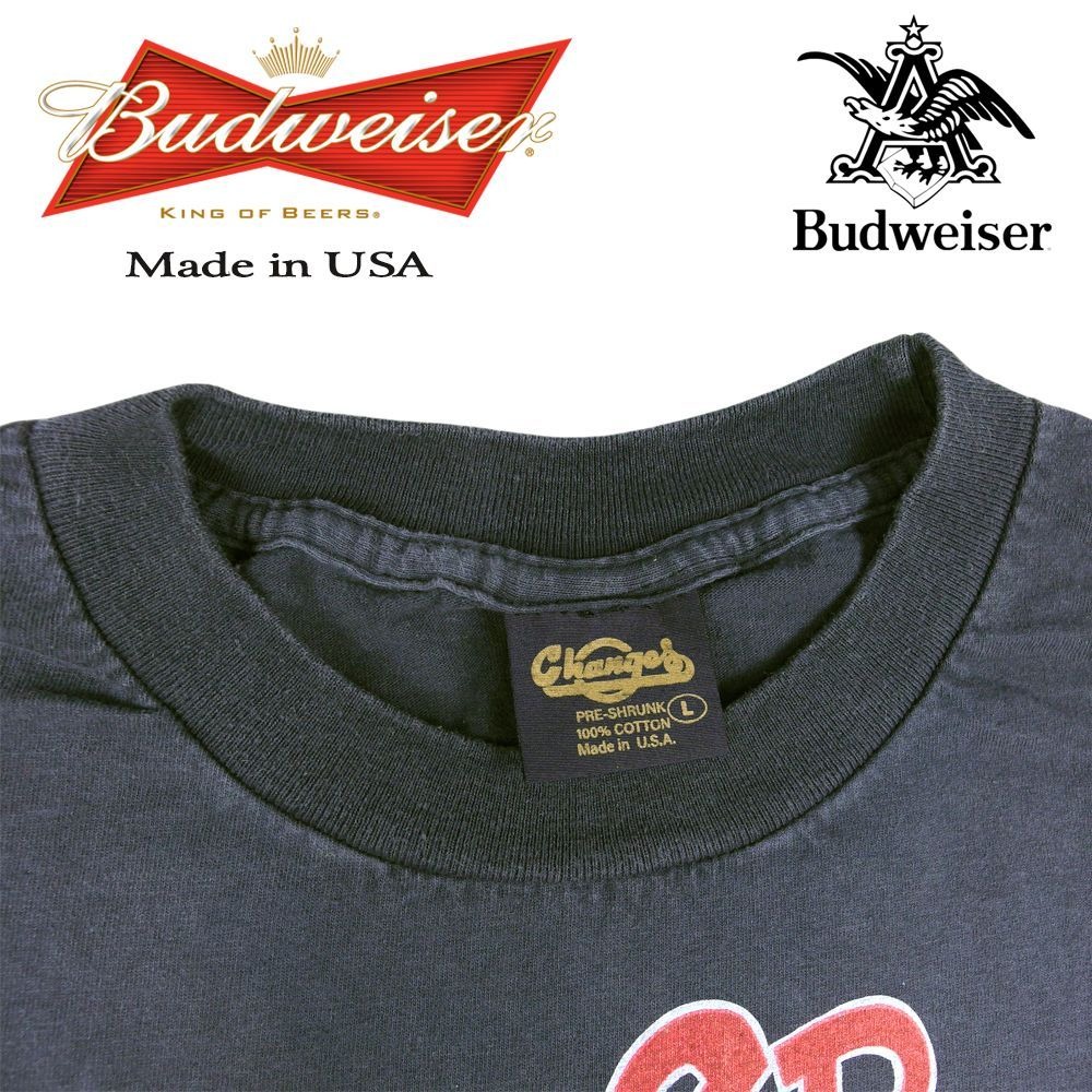 Budweiser バドワイザー Tシャツ ブラック Lサイズ 半袖