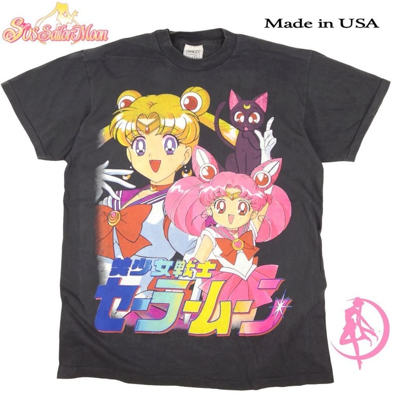 美少女戦士 セーラームーン Tシャツ USA製 アニメ ブラック Lサイズ